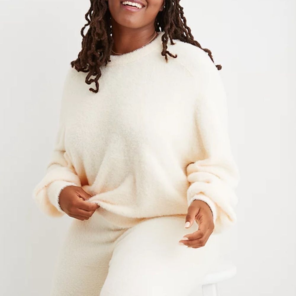 Aerie Flurry Crew‎ Tan Sweater
